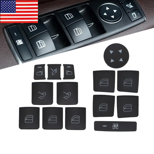 DURAFORCE 14X Car Door Armrest Window Switch Button Cover for Mercedes-Benz E350 08-19