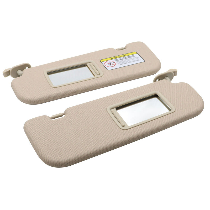 DURAFORCE 2x Beige Sun Visor w/Mirror Right & Left Hyundai Elantra MD 2011-2015
