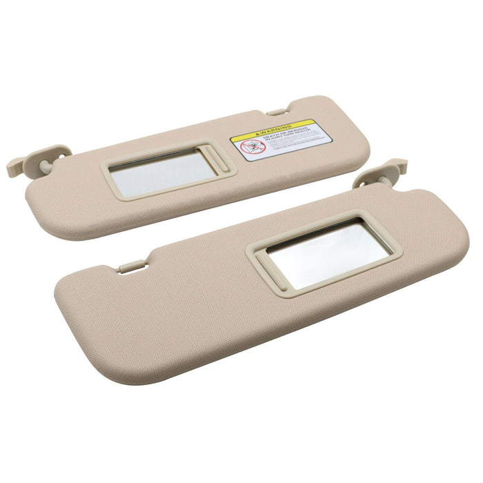 DURAFORCE 2x Beige Sun Visor w/Mirror Right & Left Hyundai Elantra MD 2011-2015