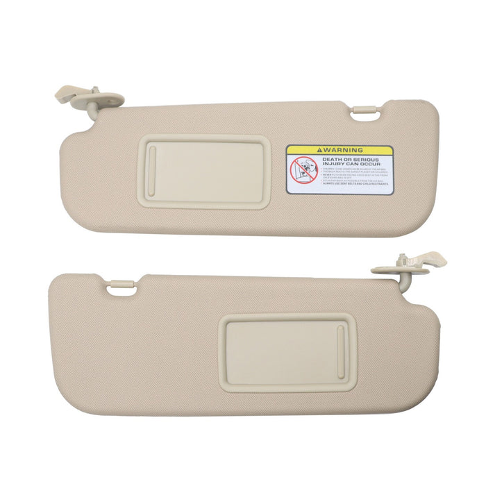 DURAFORCE 2x Beige Sun Visor w/Mirror Right & Left Hyundai Elantra MD 2011-2015