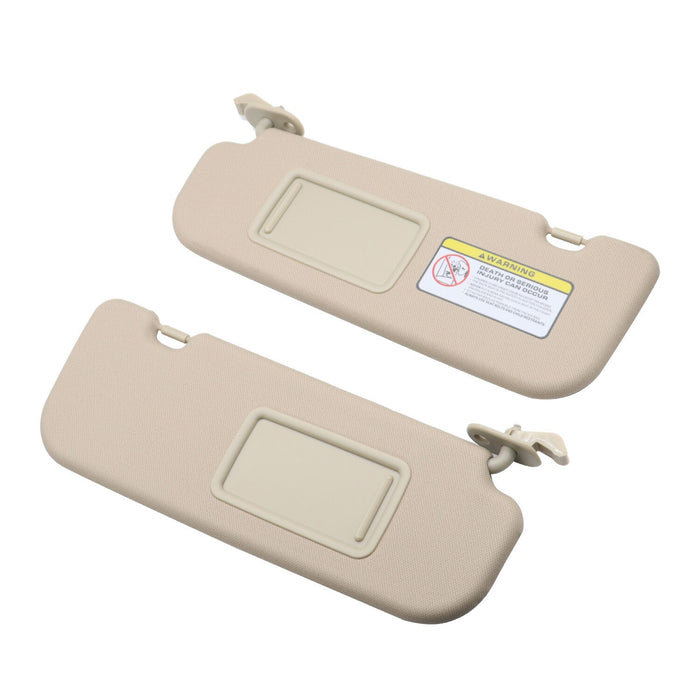 DURAFORCE 2x Beige Sun Visor w/Mirror Right & Left Hyundai Elantra MD 2011-2015