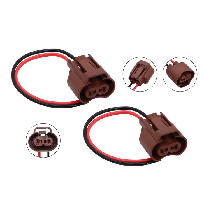 DURAFORCE 2x 9006 HB4 Female Wire Pigtail Headlight Low Beam Socket Harness Plug