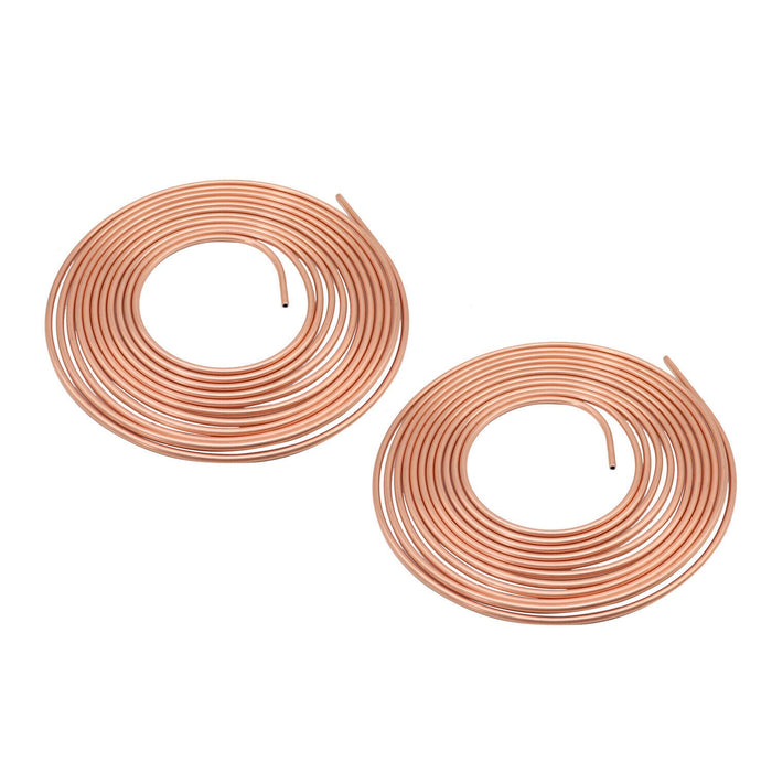 DURAFORCE 2× New Copper Brake Line Tubing Kit 1/4" OD 25ft Coil with 32 Fittings