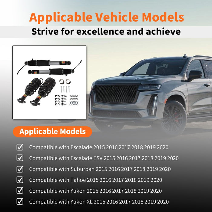 DURAFORCE 2015-2020 Front Strut & Rear Shock Absorber for Escalade Suburban Tahoe Yukon