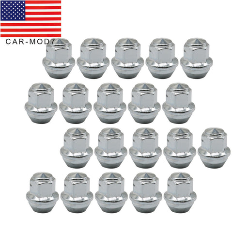 DURAFORCE 20Pcs 14x1.5 Chrome Lug Nuts ACPZ1012M/D for 2015-23 Ford Edge Mustang