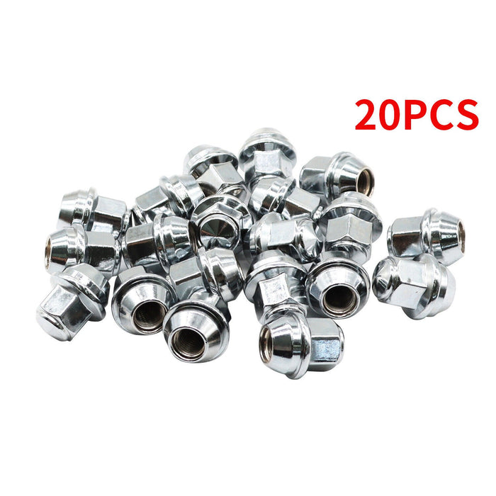 DURAFORCE 20Pcs 14x1.5 Chrome Lug Nuts ACPZ1012M/D for 2015-23 Ford Edge Mustang