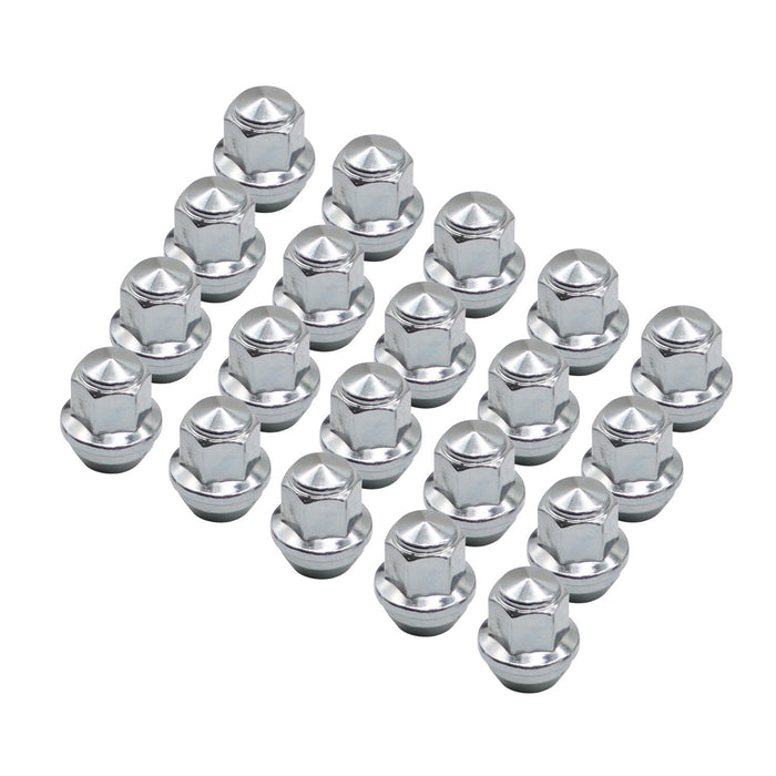 DURAFORCE 20Pcs 14x1.5 Chrome Lug Nuts ACPZ1012M/D for 2015-23 Ford Edge Mustang