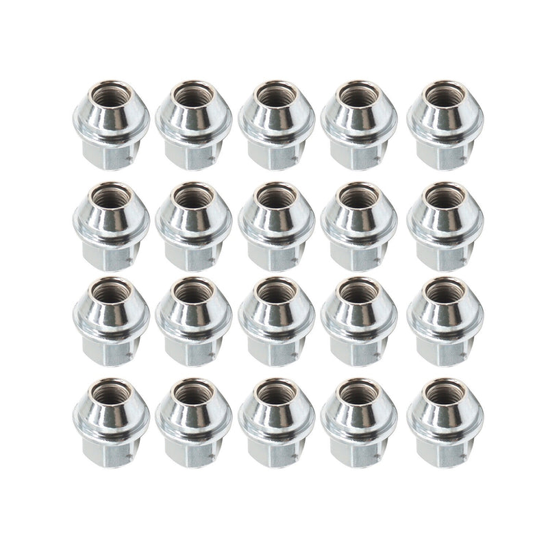 DURAFORCE 20Pcs 14x1.5 Chrome Lug Nuts ACPZ1012M/D for 2015-23 Ford Edge Mustang