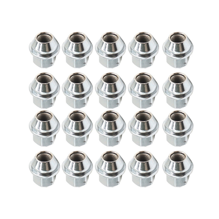 DURAFORCE 20Pcs 14x1.5 Chrome Lug Nuts ACPZ1012M/D for 2015-23 Ford Edge Mustang