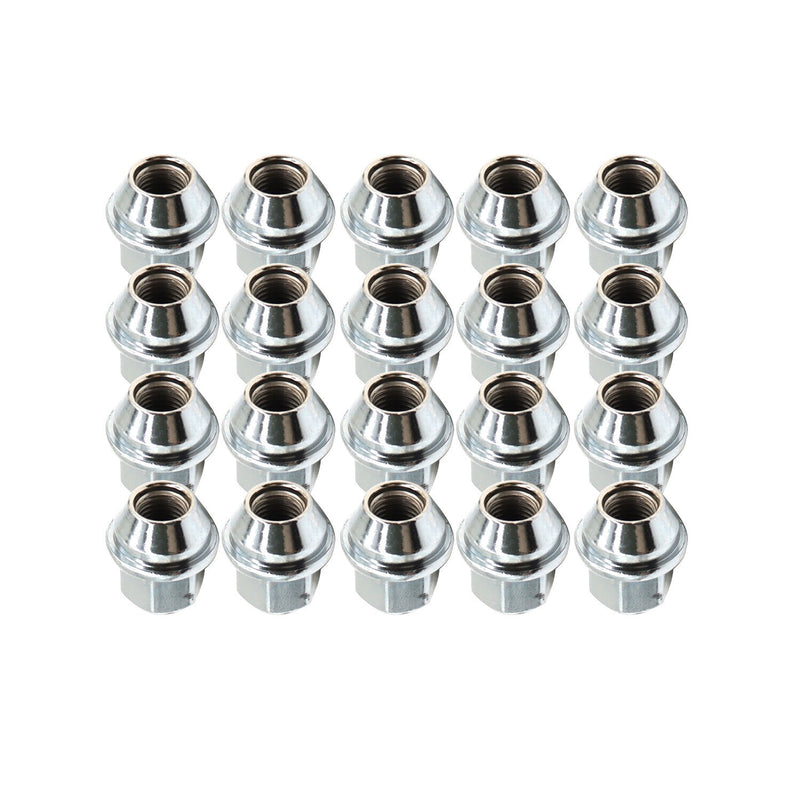 DURAFORCE 20Pcs 14x1.5 Chrome Lug Nuts ACPZ1012M/D for 2015-23 Ford Edge Mustang