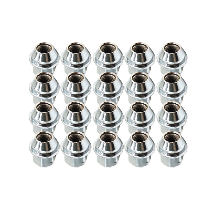 DURAFORCE 20Pcs 14x1.5 Chrome Lug Nuts ACPZ1012M/D for 2015-23 Ford Edge Mustang