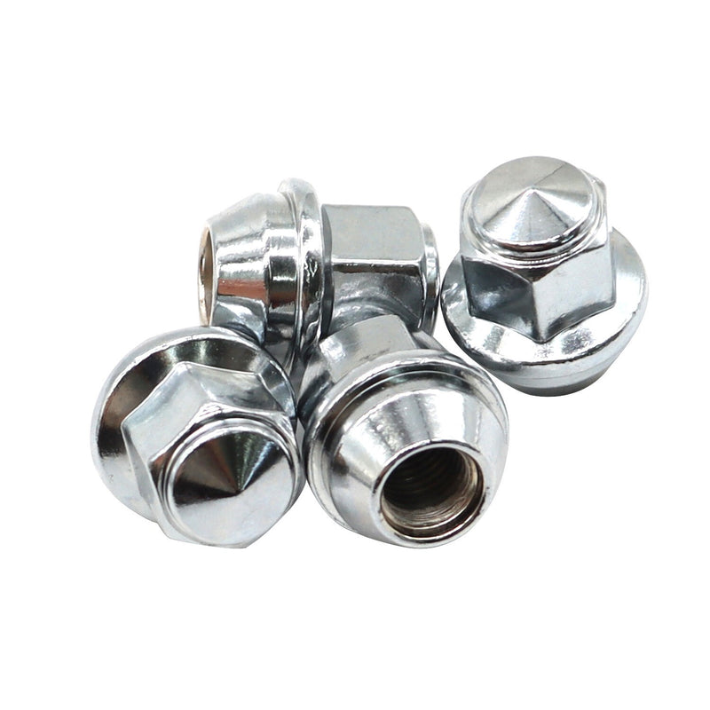 DURAFORCE 20Pcs 14x1.5 Chrome Lug Nuts ACPZ1012M/D for 2015-23 Ford Edge Mustang