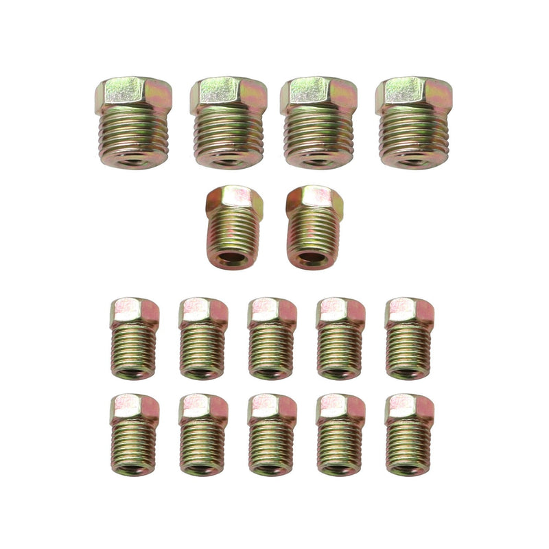 DURAFORCE 25 Ft Zinc-Coated Brake Line Tubing Kit 3/16 & 1/4 with 32 Fittings