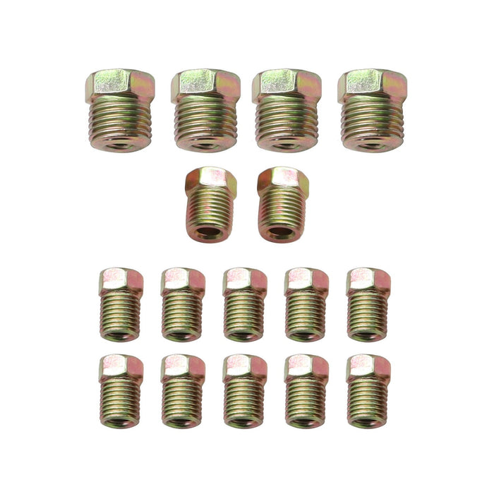 DURAFORCE 25 Ft Zinc-Coated Brake Line Tubing Kit 3/16 & 1/4 with 32 Fittings