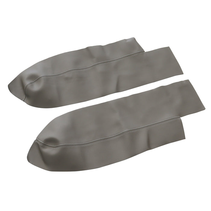 DURAFORCE 2pcs Front Armrest Door Panels Cover Gray Leather for 2007-2012 Honda CR-V