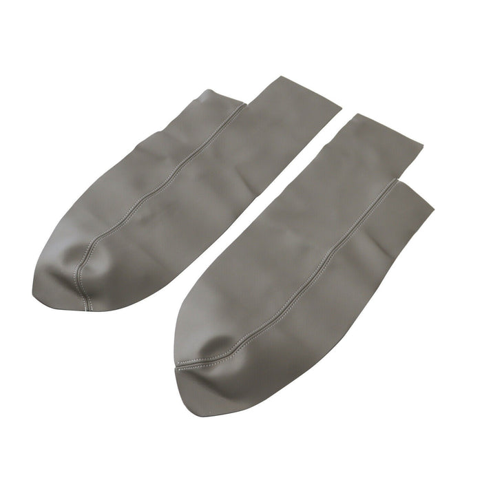 DURAFORCE 2pcs Front Armrest Door Panels Cover Gray Leather for 2007-2012 Honda CR-V