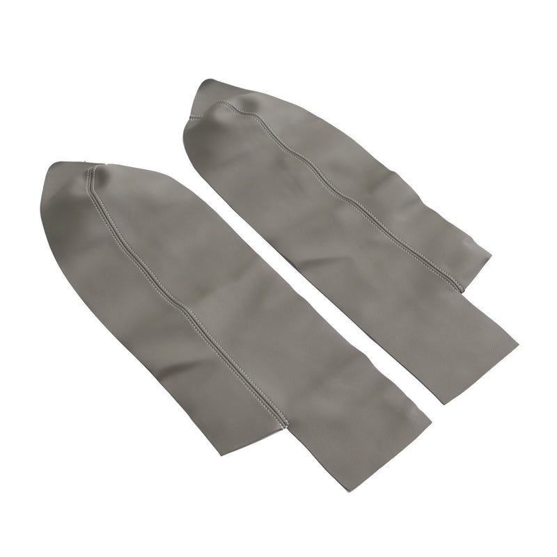 DURAFORCE 2pcs Front Armrest Door Panels Cover Gray Leather for 2007-2012 Honda CR-V