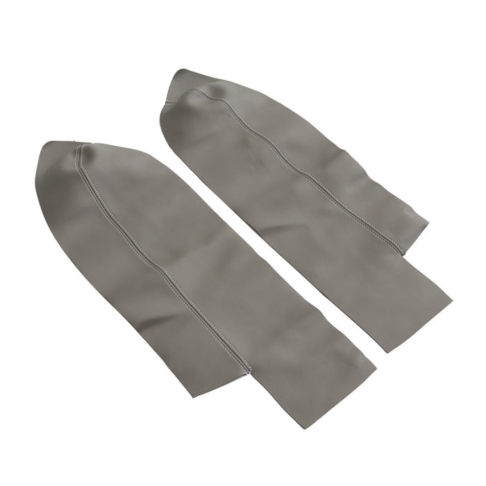 DURAFORCE 2pcs Front Armrest Door Panels Cover Gray Leather for 2007-2012 Honda CR-V