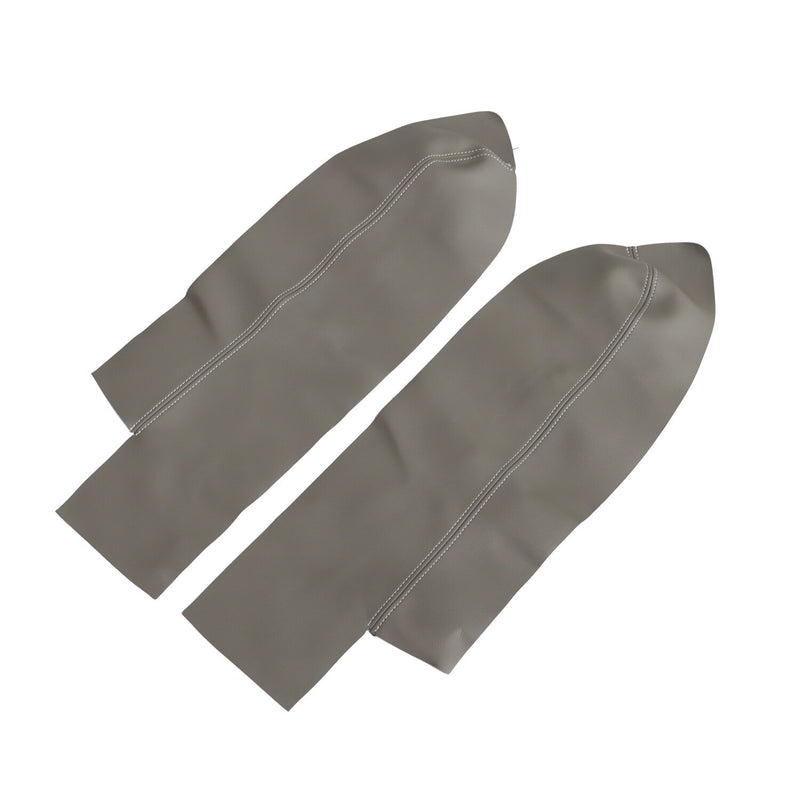 DURAFORCE 2pcs Front Armrest Door Panels Cover Gray Leather for 2007-2012 Honda CR-V