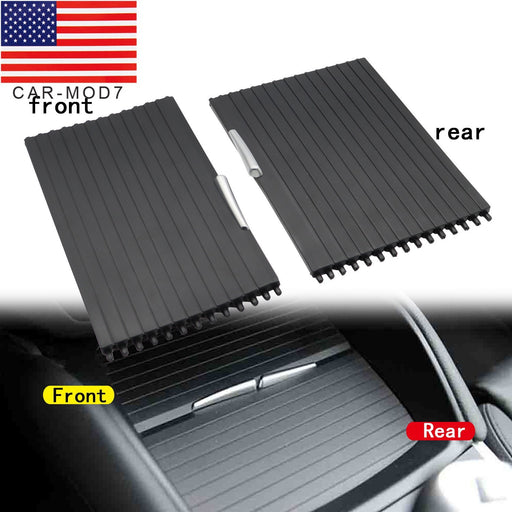 DURAFORCE 2PCS Console Cup Holder Roller Blind Cover Tray for BMW X5 X6 E70 E71 2007-14