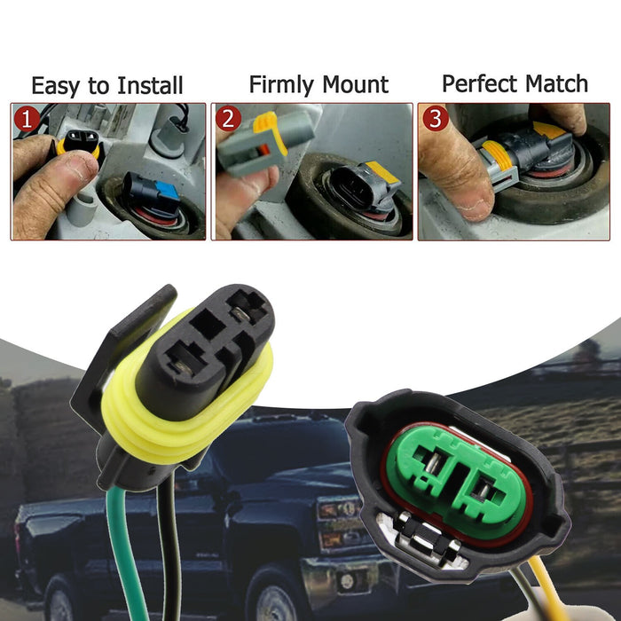 DURAFORCE 2PCS Headlight Wiring Harness for Chevrolet Silverado 1500 HD 2007-2013 25962806