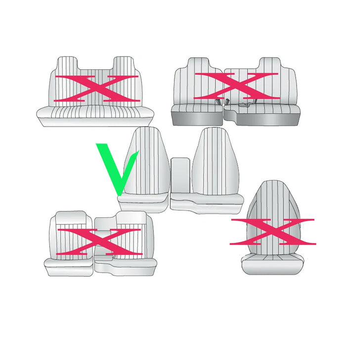 DURAFORCE 2PC Front Seat Covers for Ford Ranger 2004-2012 60/40 Highback Replacement