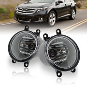 DURAFORCE 2Pcs Clear Lens Fog Lights Bumper Replacement for Toyota Venza 2009-2015