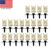 DURAFORCE 40Pcs Metal Car Fender Bumper Retainer U Nut Clips Body Screw Fasteners