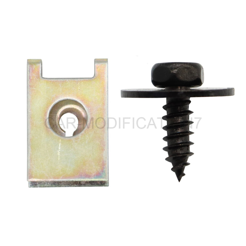 DURAFORCE 40Pcs Metal Car Fender Bumper Retainer U Nut Clips Body Screw Fasteners