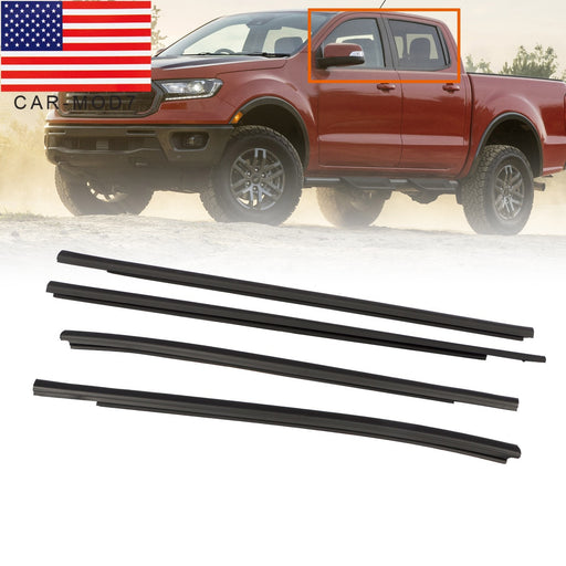 DURAFORCE 4Pcs Door Weatherstrip Seal Kit for 2011-2021 Ford Ranger Rubber Belt Line