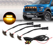 DURAFORCE 3X Amber LED Raptor Style Front Grille Lights for Ford F150 F250 F350