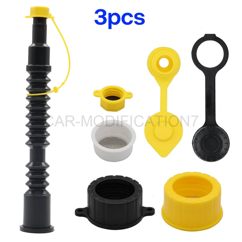 DURAFORCE 3PK Replacement Fuel Spout with Vent Kit for Old Gas Can Diesel Water Jug
