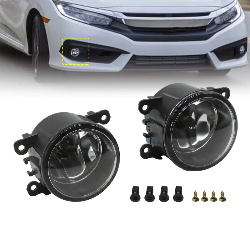 DURAFORCE 2x 2016-2021 Honda Civic Fog Lights w/Bulbs Driver & Passenger Side