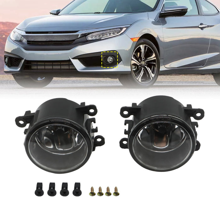 DURAFORCE 2x 2016-2021 Honda Civic Fog Lights w/Bulbs Driver & Passenger Side