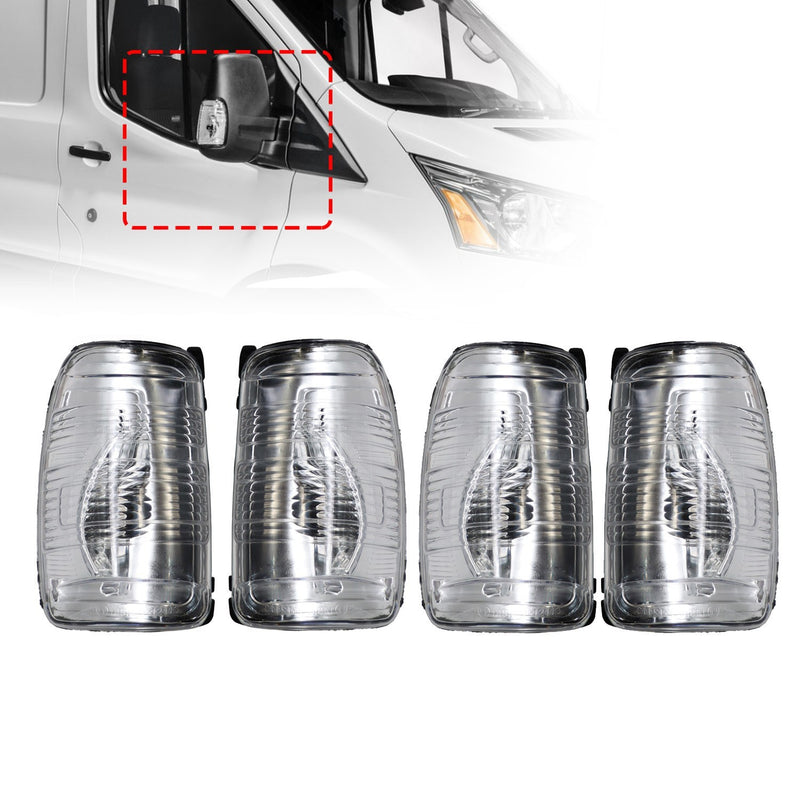 DURAFORCE 4Pcs Ford Transit 250 350HD 2015-21 Side Mirror Turn Signal Lights Left+Right