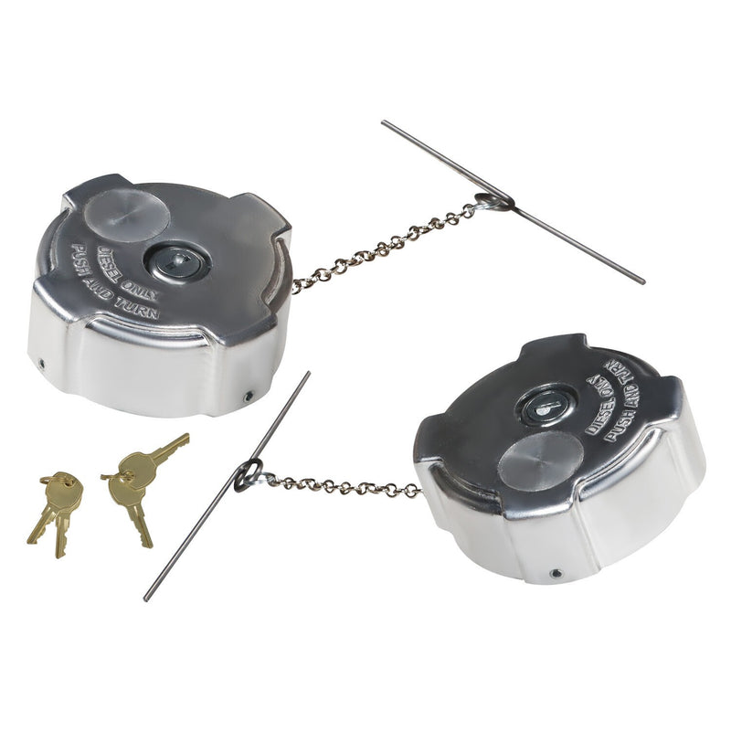 DURAFORCE 2x Locking Diesel Fuel Caps for 96-18 Freightliner Cascadia Columbia 03-37017-00