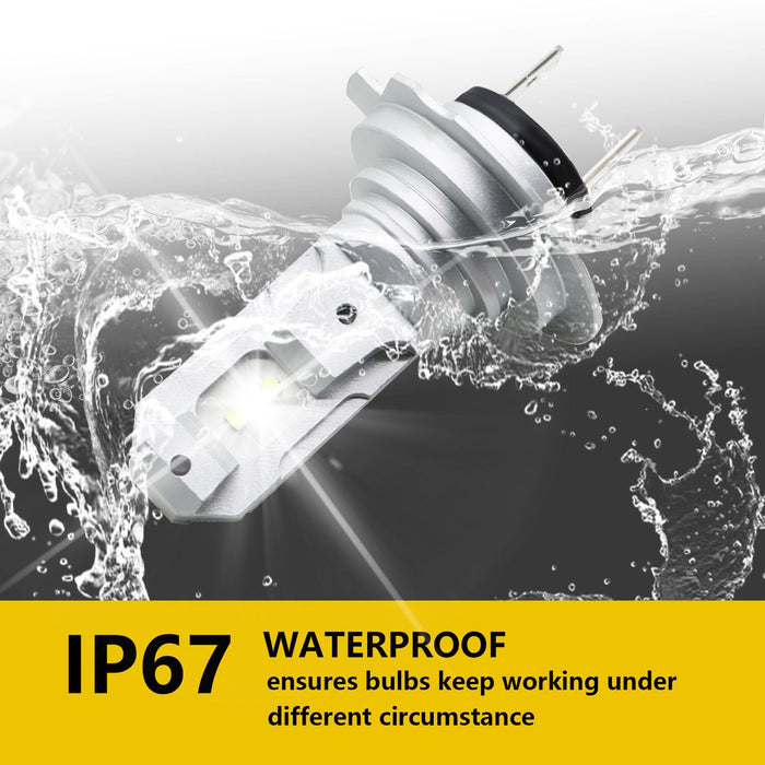 DURAFORCE 2x H7 LED Headlight Bulbs 6500K White 100W 40000LM High Low Beam Kit