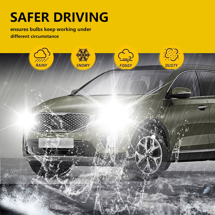 DURAFORCE 2x H7 LED Headlight Bulbs 6500K White 100W 40000LM High Low Beam Kit