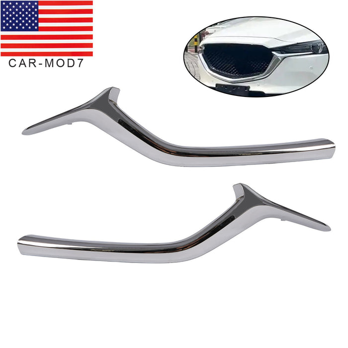 DURAFORCE 2Pcs Front Bumper Grille Chrome Trim Left & Right for Mazda CX-5 2017-2021