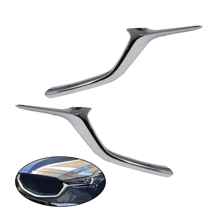 DURAFORCE 2Pcs Front Bumper Grille Chrome Trim Left & Right for Mazda CX-5 2017-2021