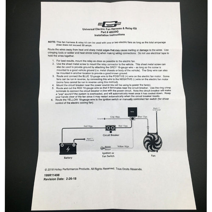 DURAFORCE 40205G Electric Fuel Pump Harness & Relay Wiring Kit Heavy Duty New