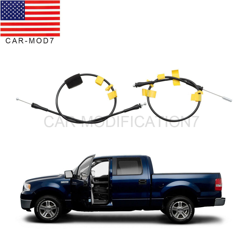 DURAFORCE 2x Rear Side Door Latch Release Cable for Ford F-150 2004-2008 Extended Cab