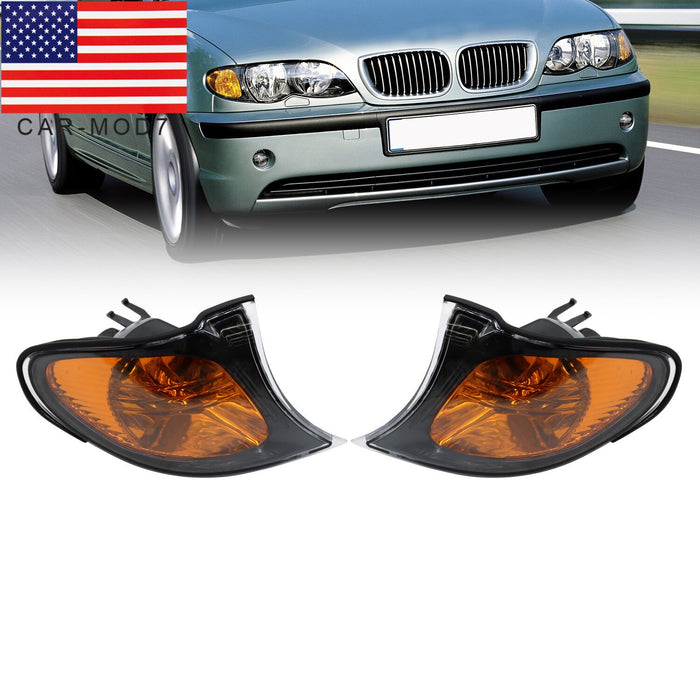 DURAFORCE 2x Amber Corner Parking Turn Signal Lights for BMW 3 Series E46 2002-2005
