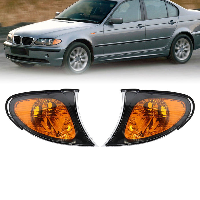 DURAFORCE 2x Amber Corner Parking Turn Signal Lights for BMW 3 Series E46 2002-2005