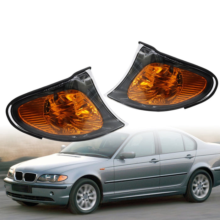DURAFORCE 2x Amber Corner Parking Turn Signal Lights for BMW 3 Series E46 2002-2005