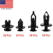 DURAFORCE 40X Car Body Rivet Push Pin Bumper Fender Retainer Trim Moulding Clips Kit