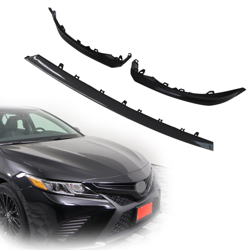 DURAFORCE 3PCS Front Bumper Lower Grille Trim for Toyota Camry SE XSE 2018-2020