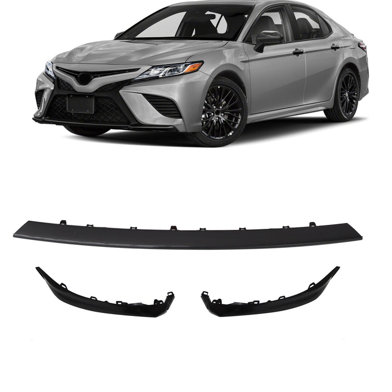 DURAFORCE 3PCS Front Bumper Lower Grille Trim for Toyota Camry SE XSE 2018-2020
