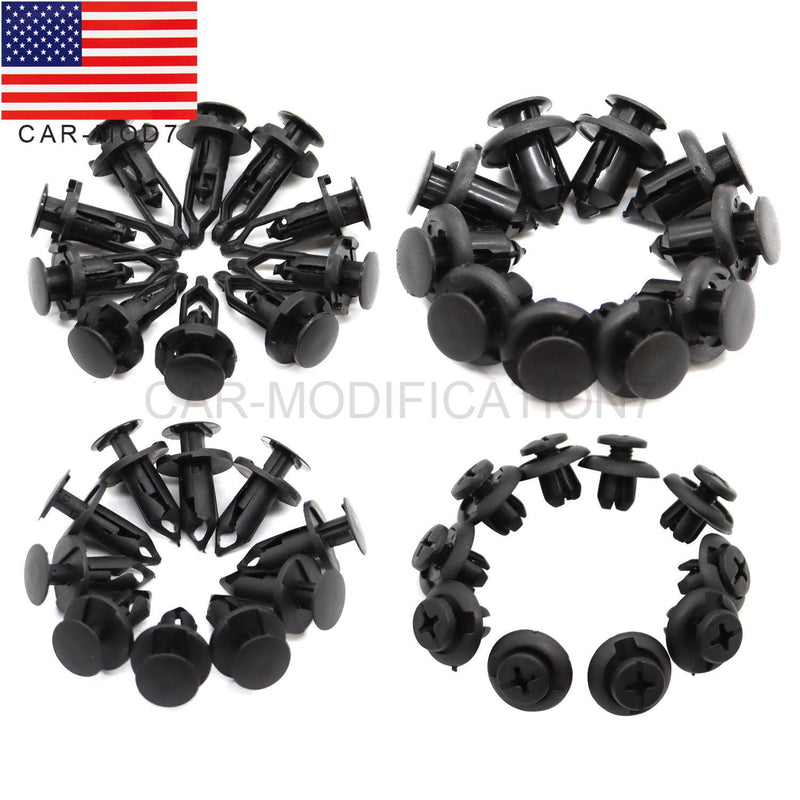 DURAFORCE 40Pcs Car Body Rivet Push Pin Plastic Fastener Bumper Fender Trim Clips