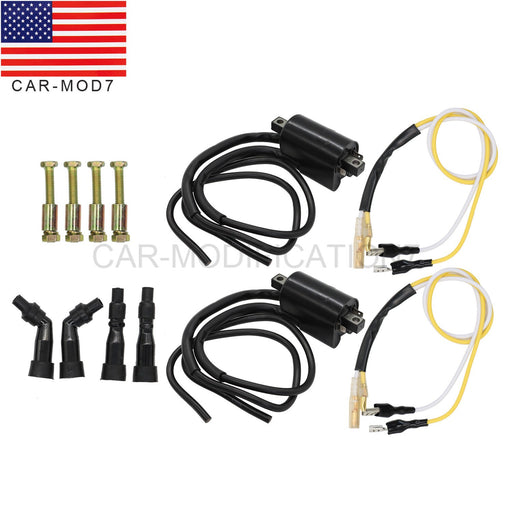 DURAFORCE 2x Ignition Coils & Spark Plug Caps for Suzuki GS550 GS750 GS850 GS1000 GS1100